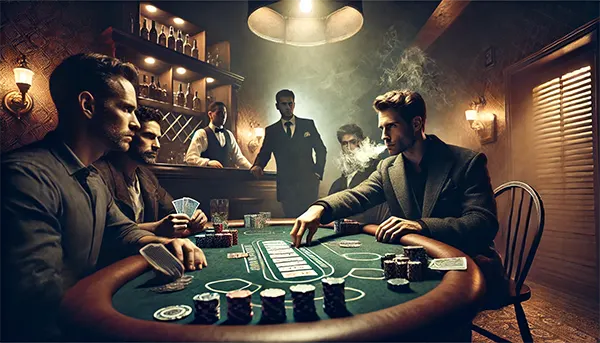 Mesa de poker tensa